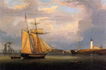 Fitz Hugh Lane : Drying Sails off Ten Pound Island